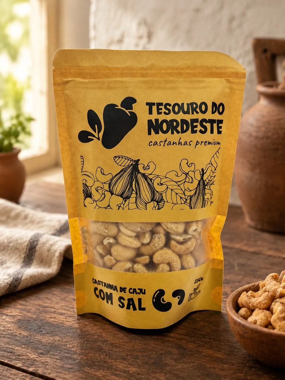 Castanha de caju com sal