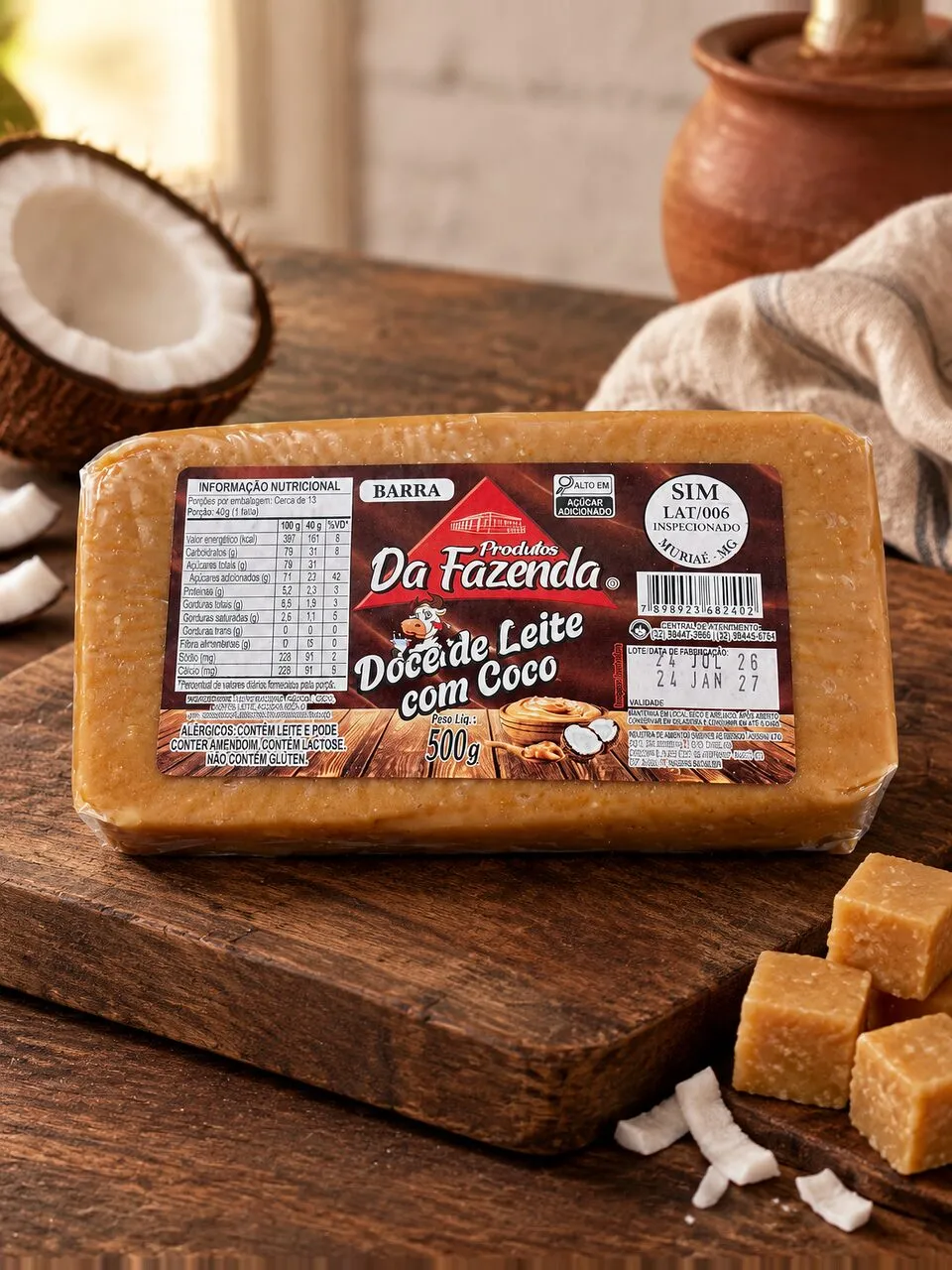 Doce de leite com coco