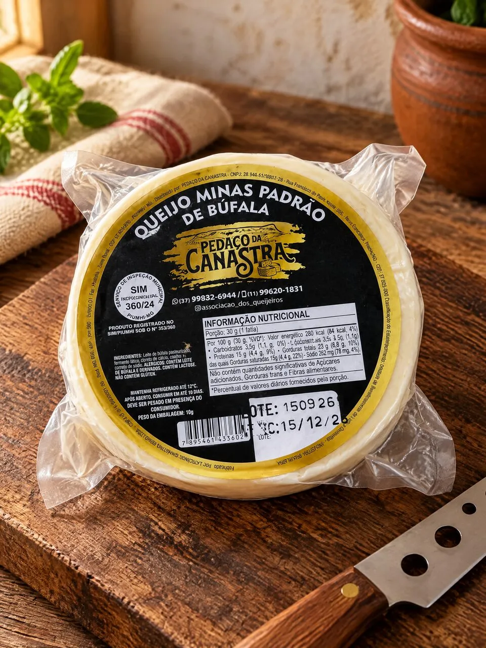Queijo minas padrão de búfala
